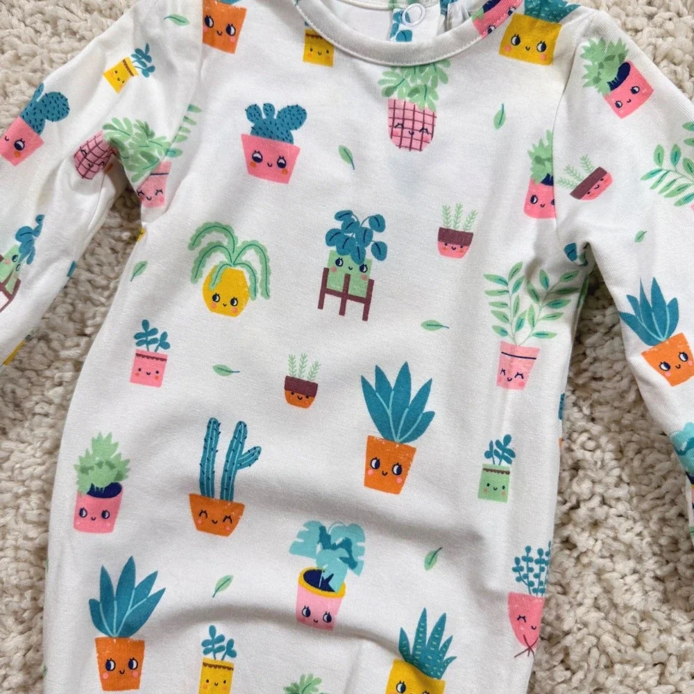 Angel Dear Baby Bamboo Knotted Gown 0-3M Potted Plants Succulent Newborn